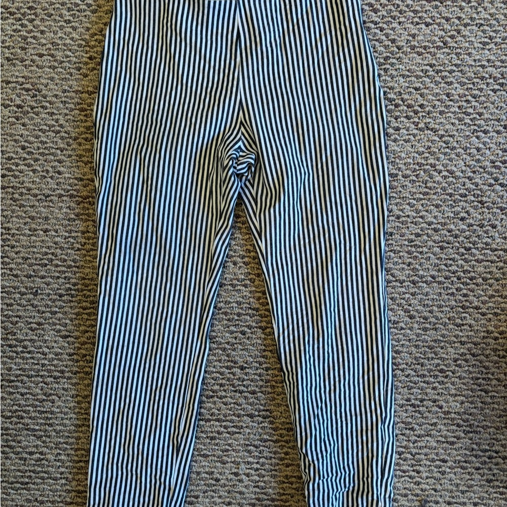 a new day Black and White Striped Cropped Pants